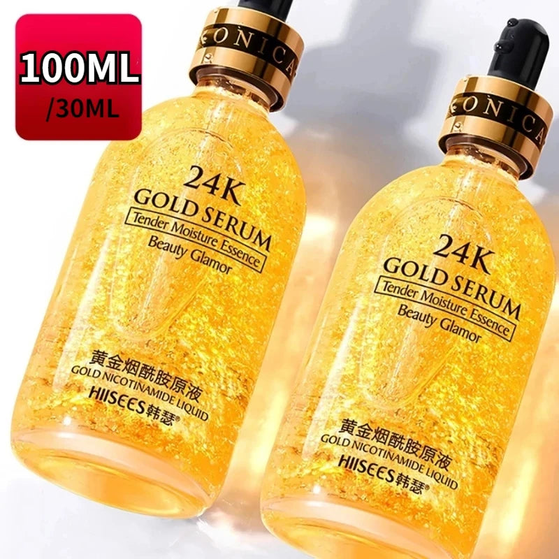 24K Gold Hyaluronic Acid Serum for Face Anti-wrinkle Anti-aging Brightening Moisturizing skincare Facial Serum Essence Face Care