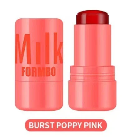 3-in-1 Milk Jelly Facial Blush Stick Lip Gloss Rouge Moisturizing Long-lasting Natural Lipstick Stick Beauty Makeup Tool