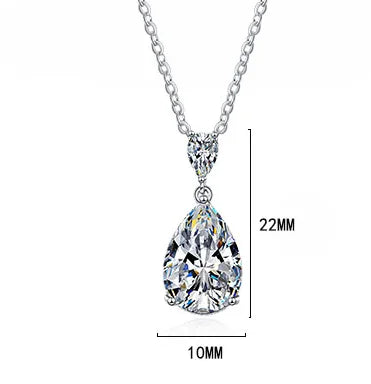 14K White Gold 2 Carat Pear Teardrop Cut D Color Moissanite Diamond Necklace With Certificate Fine Jewelry Wholesale